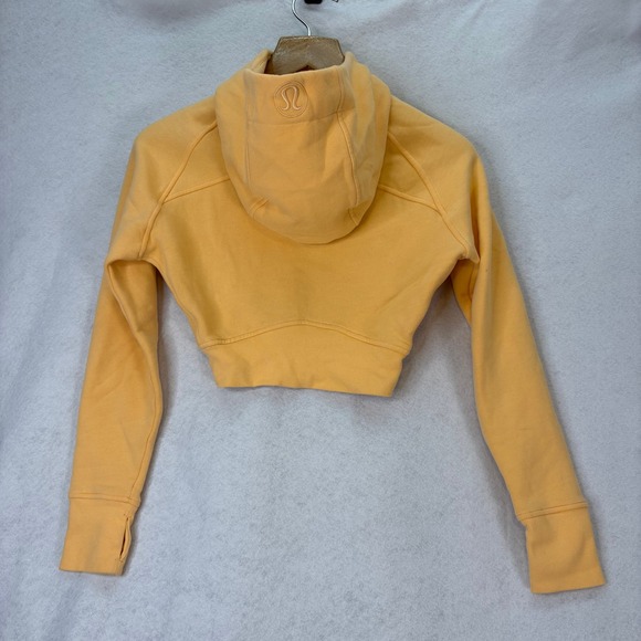 Lululemon Women's Sz 2(?) Hooded Scuba Full Zip Cropped Jacket Summer‎ Glow - Picture 4 of 9
